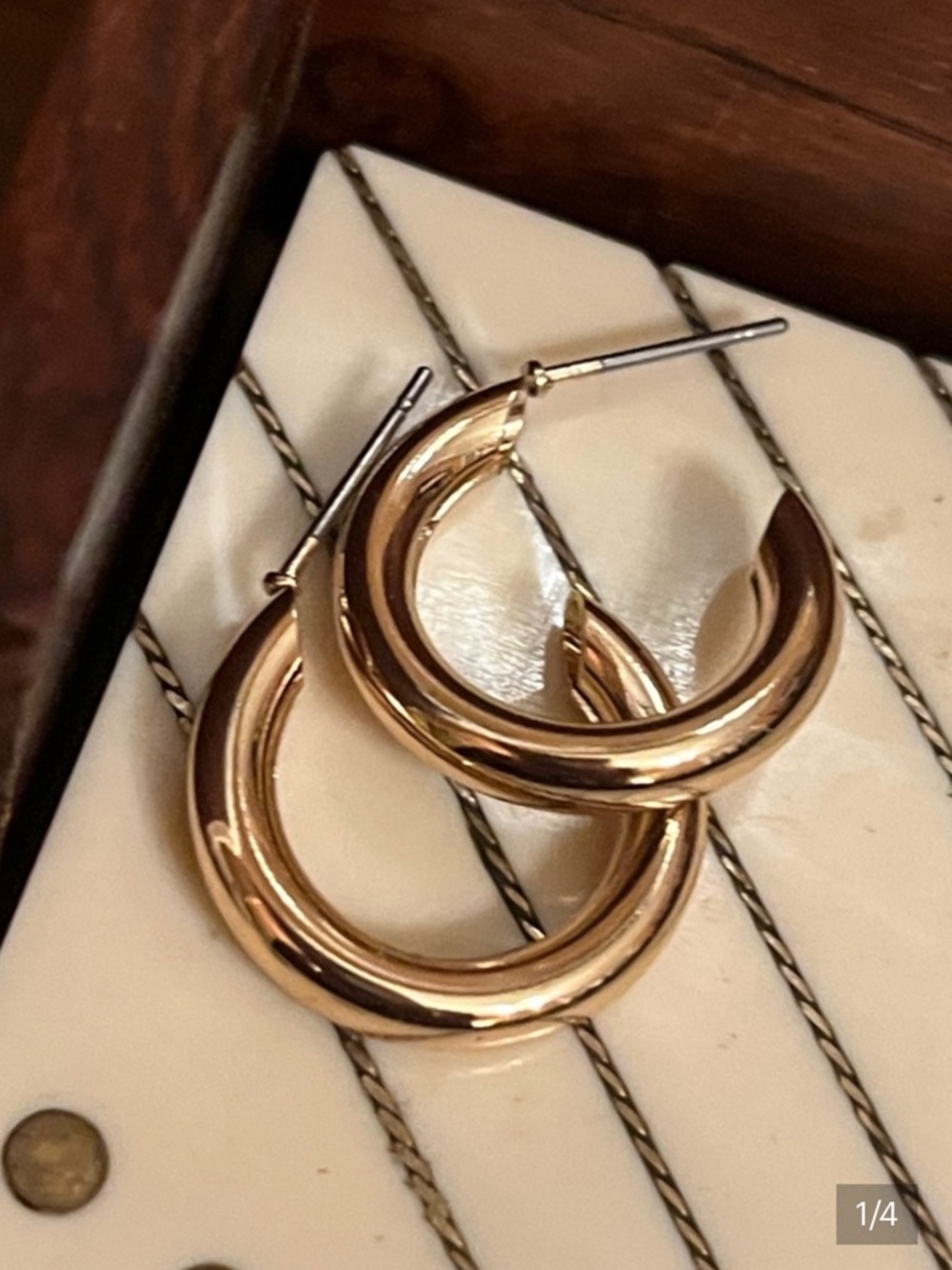 Gold Mini Tube Hoop Earrings
